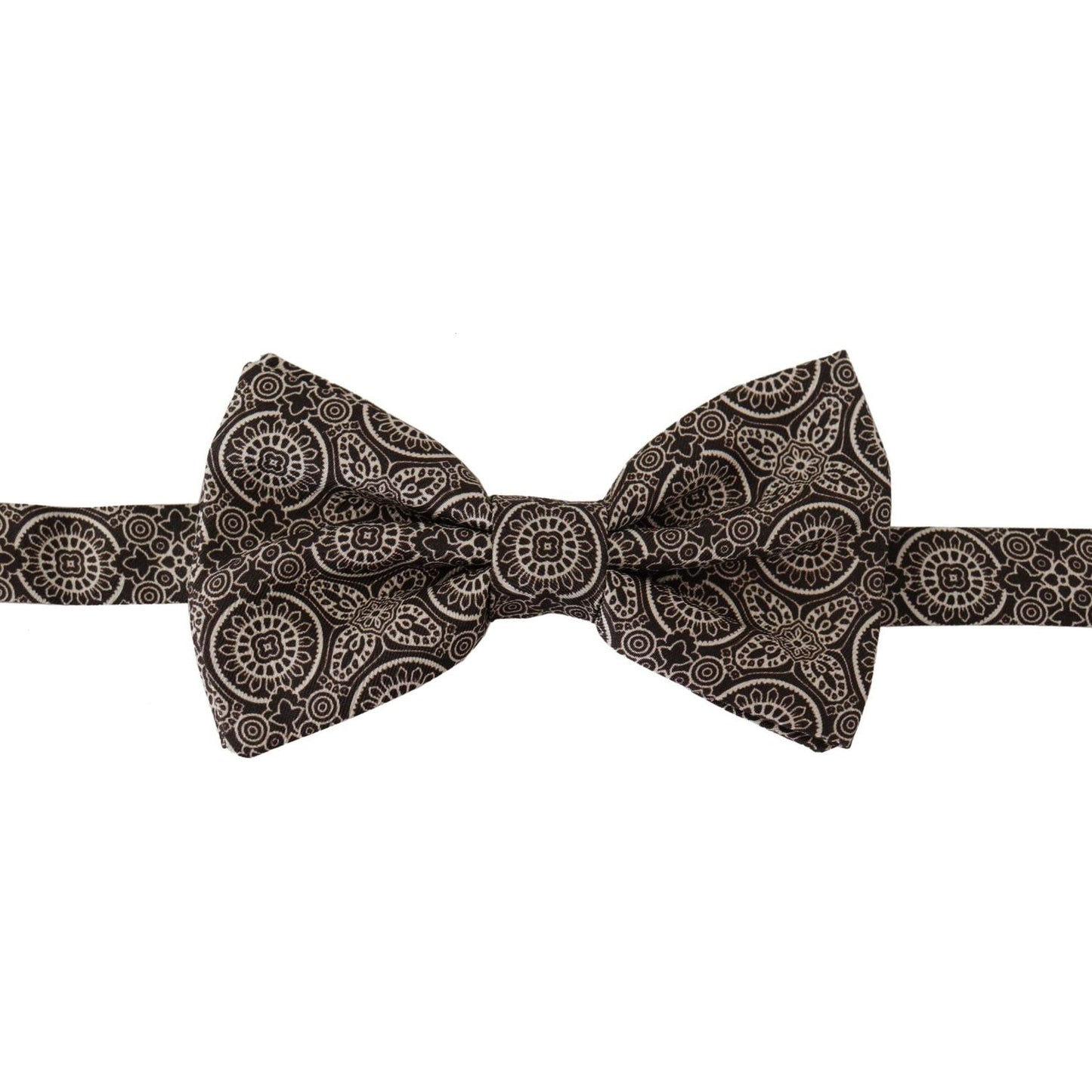 Elegant Silk Black & White Bow Tie