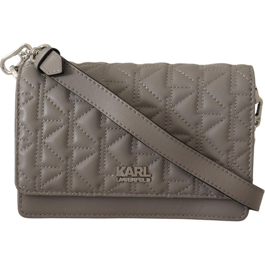 Karl Lagerfeld Light Grey Leather Crossbody Bag light-grey-leather-crossbody-bag