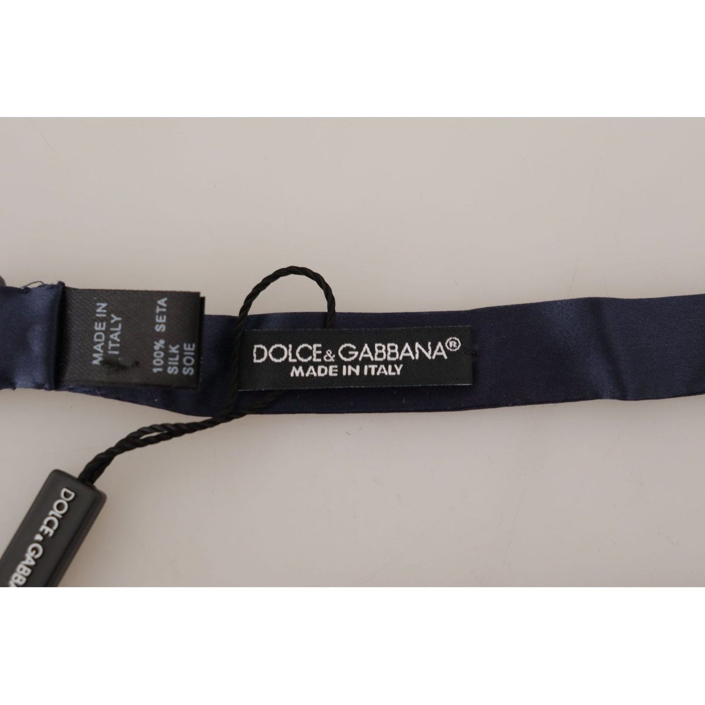 Elegant Sapphire Silk Bow Tie Dolce & Gabbana