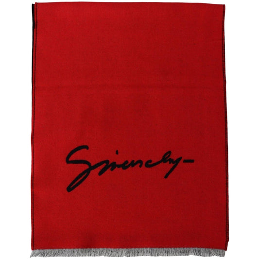 Wool Wrap Shawl Scarf Elegant Red Wool Blend Unisex Scarf Givenchy