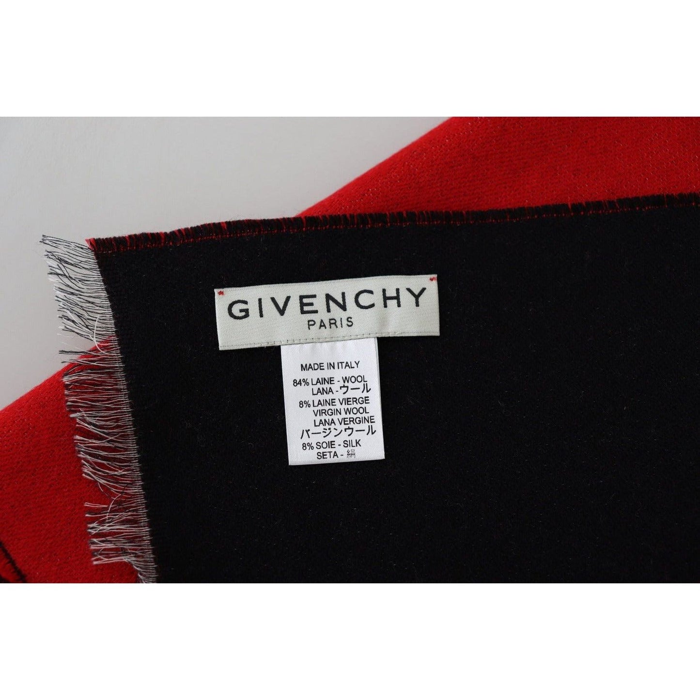 Wool Wrap Shawl Scarf Elegant Red Wool Blend Unisex Scarf Givenchy