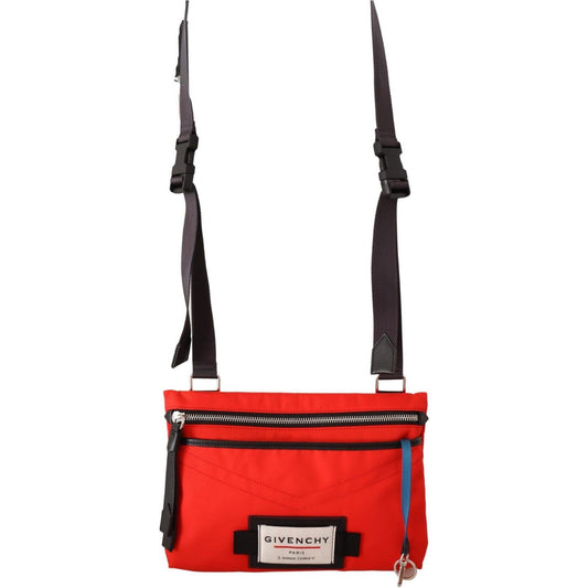 Givenchy Red Polyamide Downtown Flat Crossbody Bag Crossbody Bag red-polyamide-downtown-flat-crossbody-bag