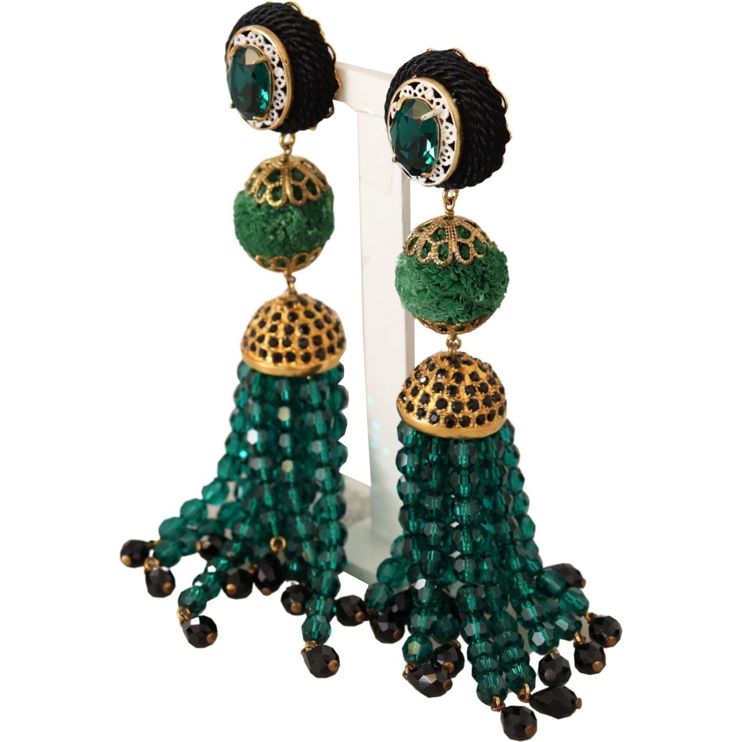 Dolce & Gabbana Elegant Crystal Drop Clip-On Earrings green-crystals-gold-tone-drop-clip-on-dangle-earrings IMG_7621-1-28d7f8f4-9c3.jpg