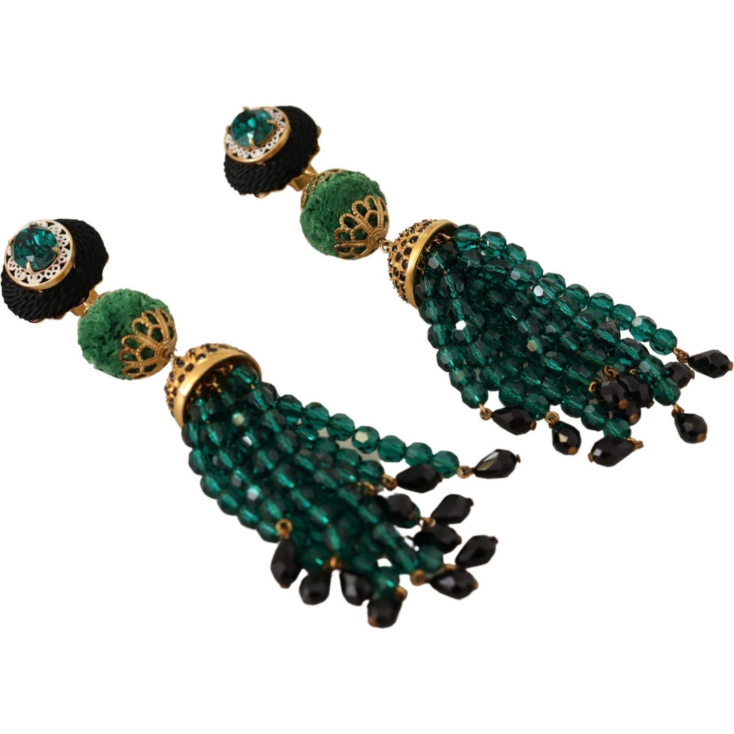 Dolce & Gabbana Elegant Crystal Drop Clip-On Earrings green-crystals-gold-tone-drop-clip-on-dangle-earrings IMG_7623-1-scaled-d9fd7540-53c.jpg