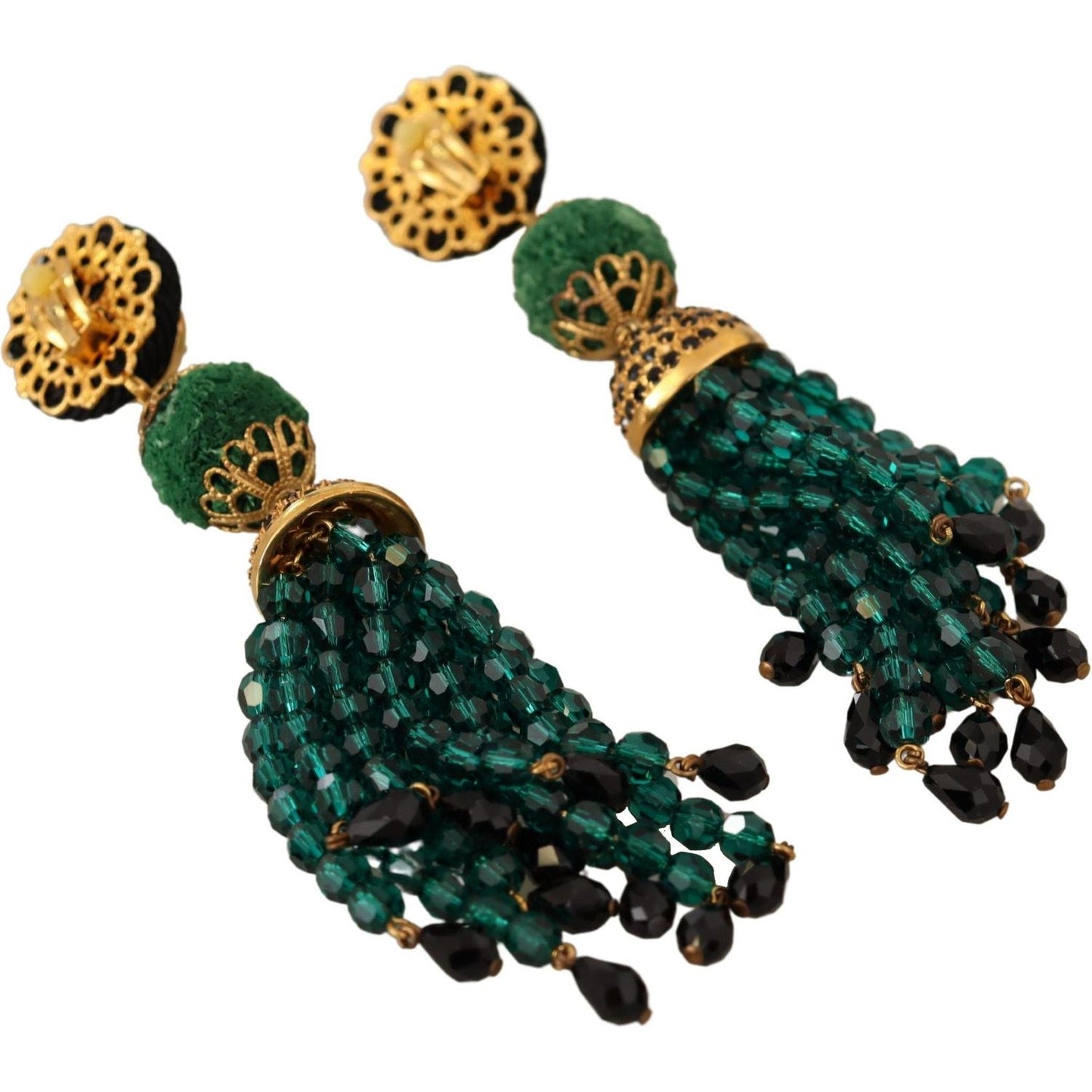 Dolce & Gabbana Elegant Crystal Drop Clip-On Earrings green-crystals-gold-tone-drop-clip-on-dangle-earrings IMG_7624-1-2a9f4327-938.jpg