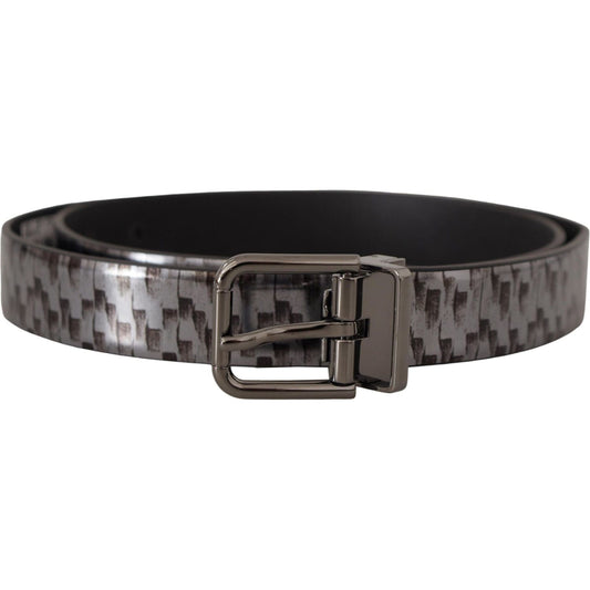 Sleek Italian Leather Belt in Sophisticated Gray