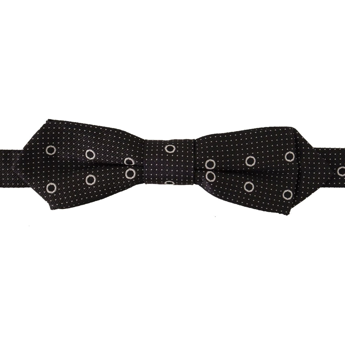 Polka Dot Silk Bow Tie in Black and White