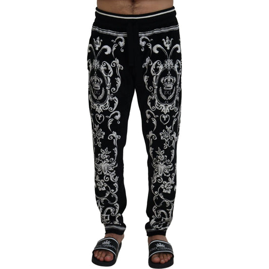 Dolce & Gabbana Baroque Patterned Casual Sweatpants black-cotton-heritage-sweatpants-jogging-pants IMG_7765-scaled-0aaa3613-2ea.jpg