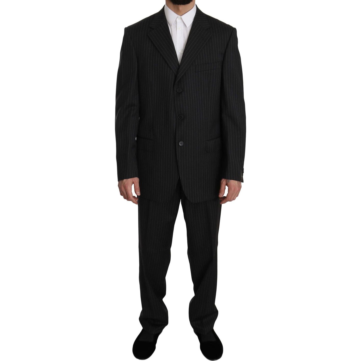 Z ZEGNA Elegant Black Striped Wool Suit black-striped-two-piece-3-button-100-wool-suit Suit IMG_7796-scaled.jpg