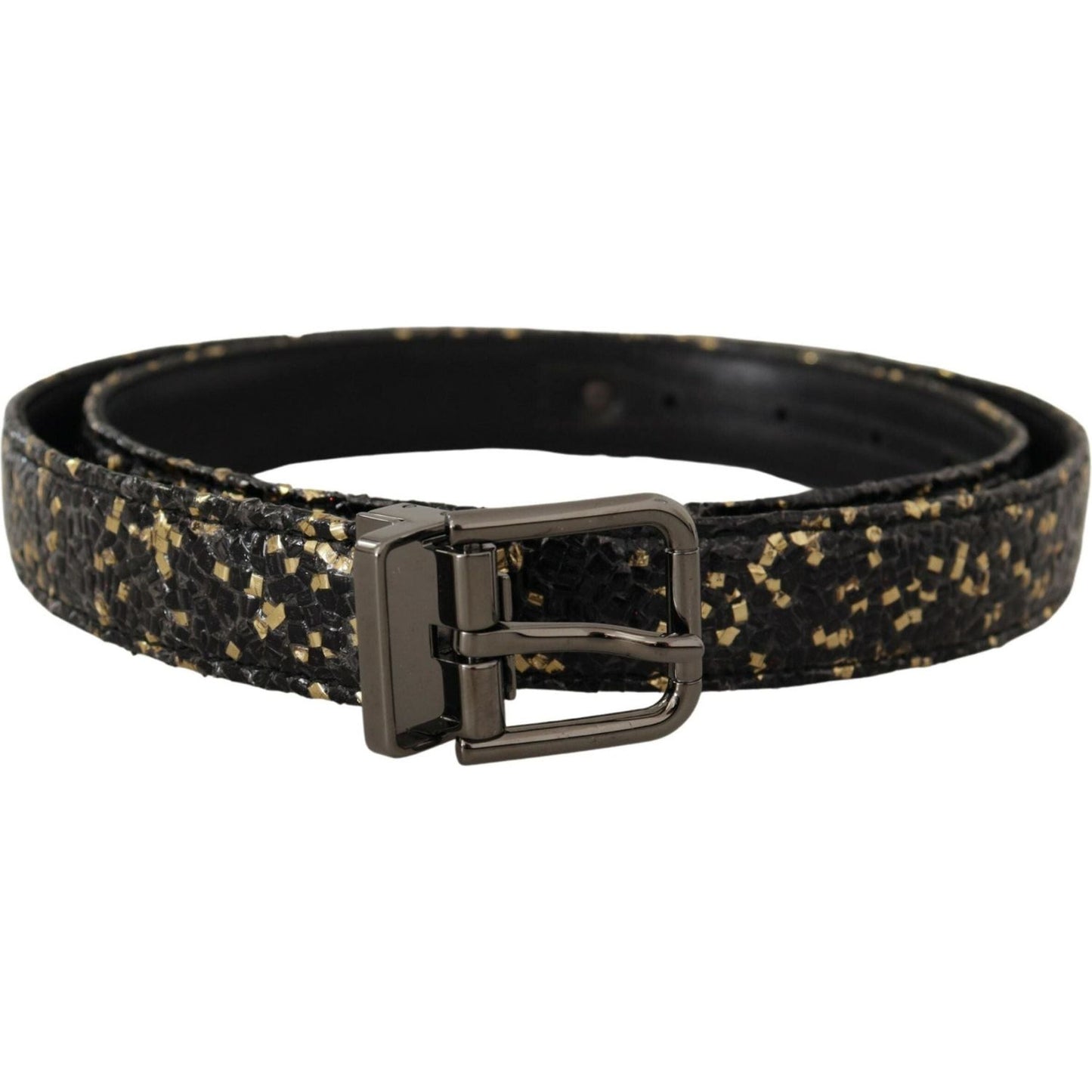Elegant Italian Leather Belt with Crown Detail