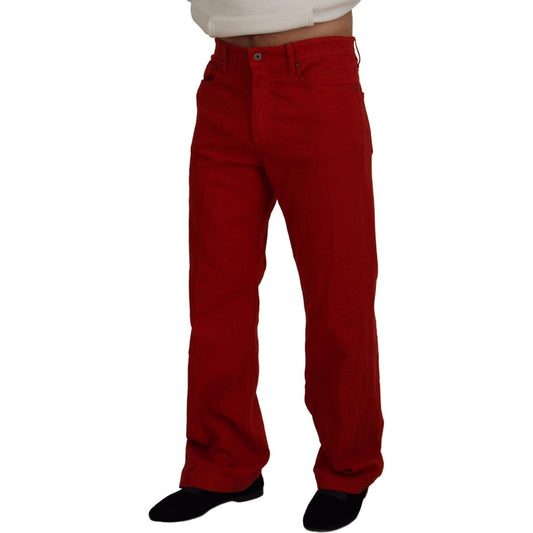Dolce & Gabbana Chic Red Cotton Denim Pants red-cotton-straight-fit-men-denim-jeans IMG_7853-scaled-f2b0fa26-83b.jpg