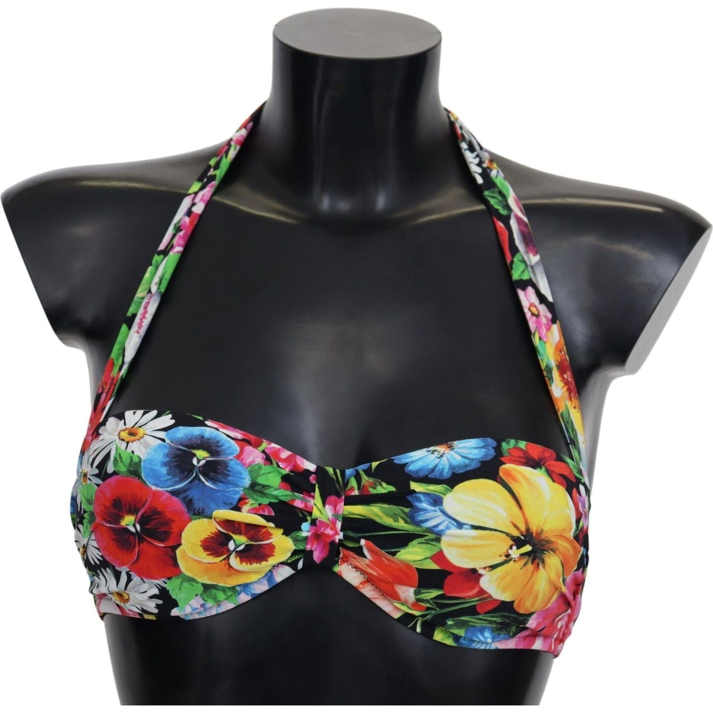 Dolce & Gabbana Floral Elegance High-End Bikini Top multicolor-floral-print-swimwear-bikini-tops-1