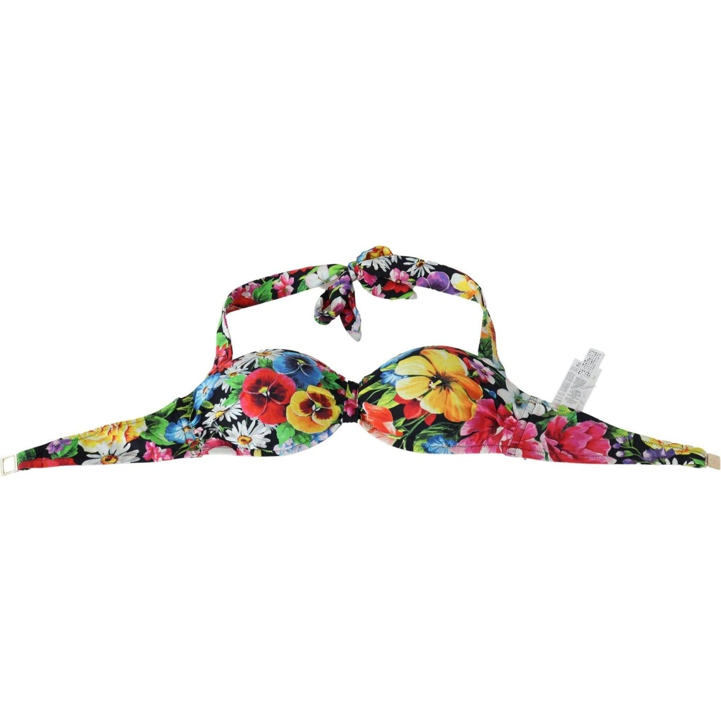 Dolce & Gabbana Floral Elegance High-End Bikini Top multicolor-floral-print-swimwear-bikini-tops-1