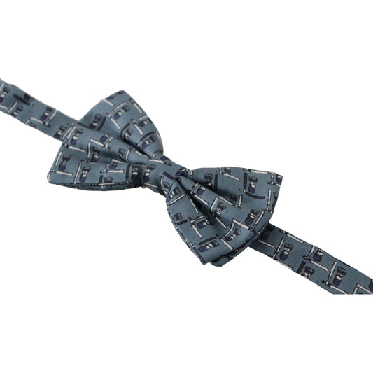Elegant Silk Blue Bow Tie Dolce & Gabbana