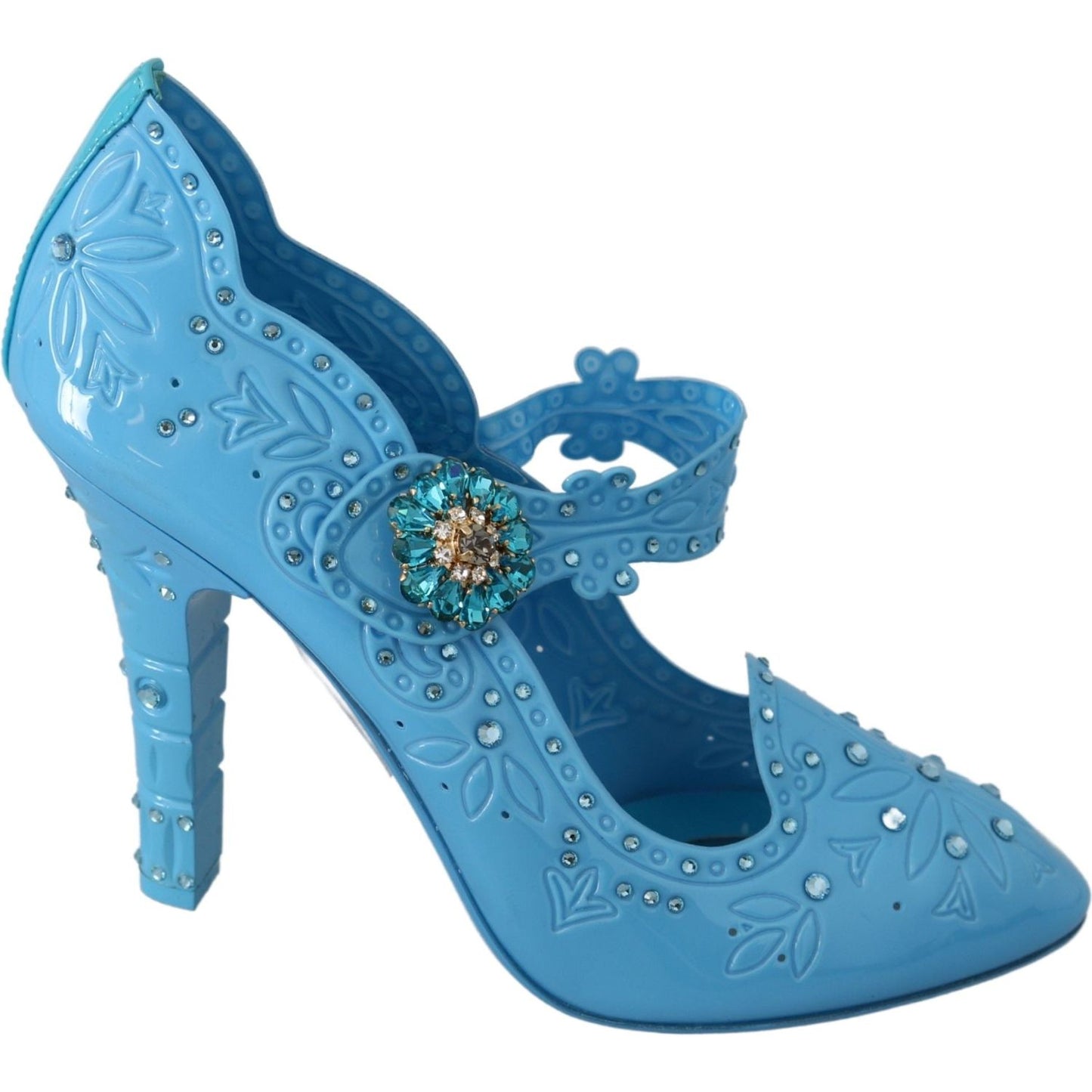 Dolce & Gabbana Enchanting Crystal Cinderella Pumps blue-floral-crystal-cinderella-heels-shoes-1