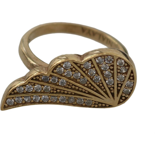 Ring Elegant Gold-Crystal Embellished Ring Nialaya