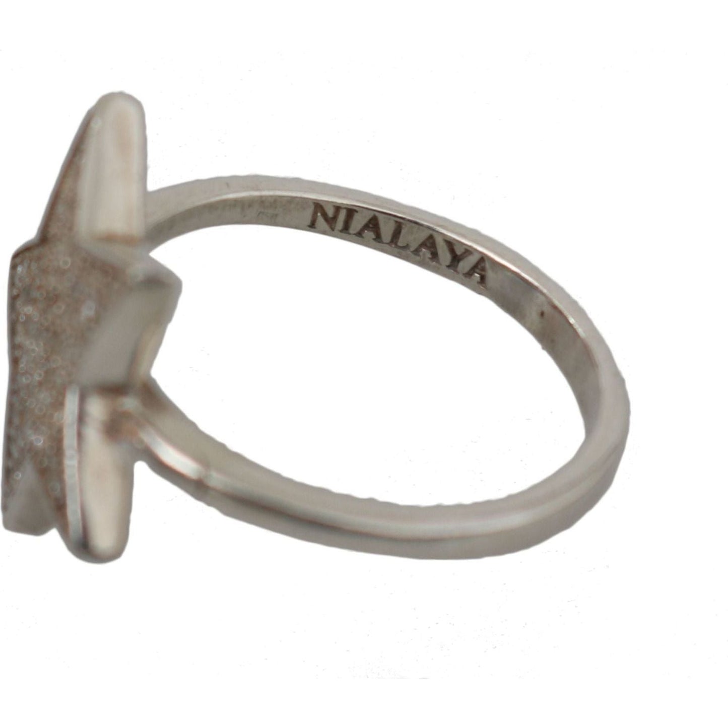 Nialaya Chic Silver CZ Crystal Women's Statement Ring silver-womens-clear-cz-star-925-ring Ring IMG_8138-133b2aef-0d5.jpg