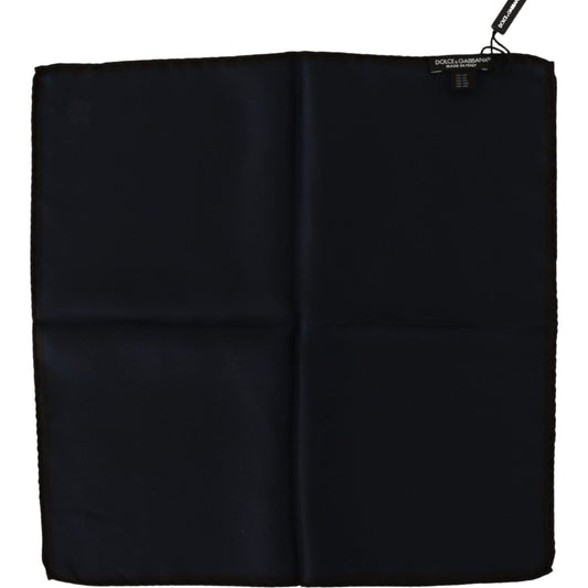 Elegant Silk Black Pocket Square Handkerchief
