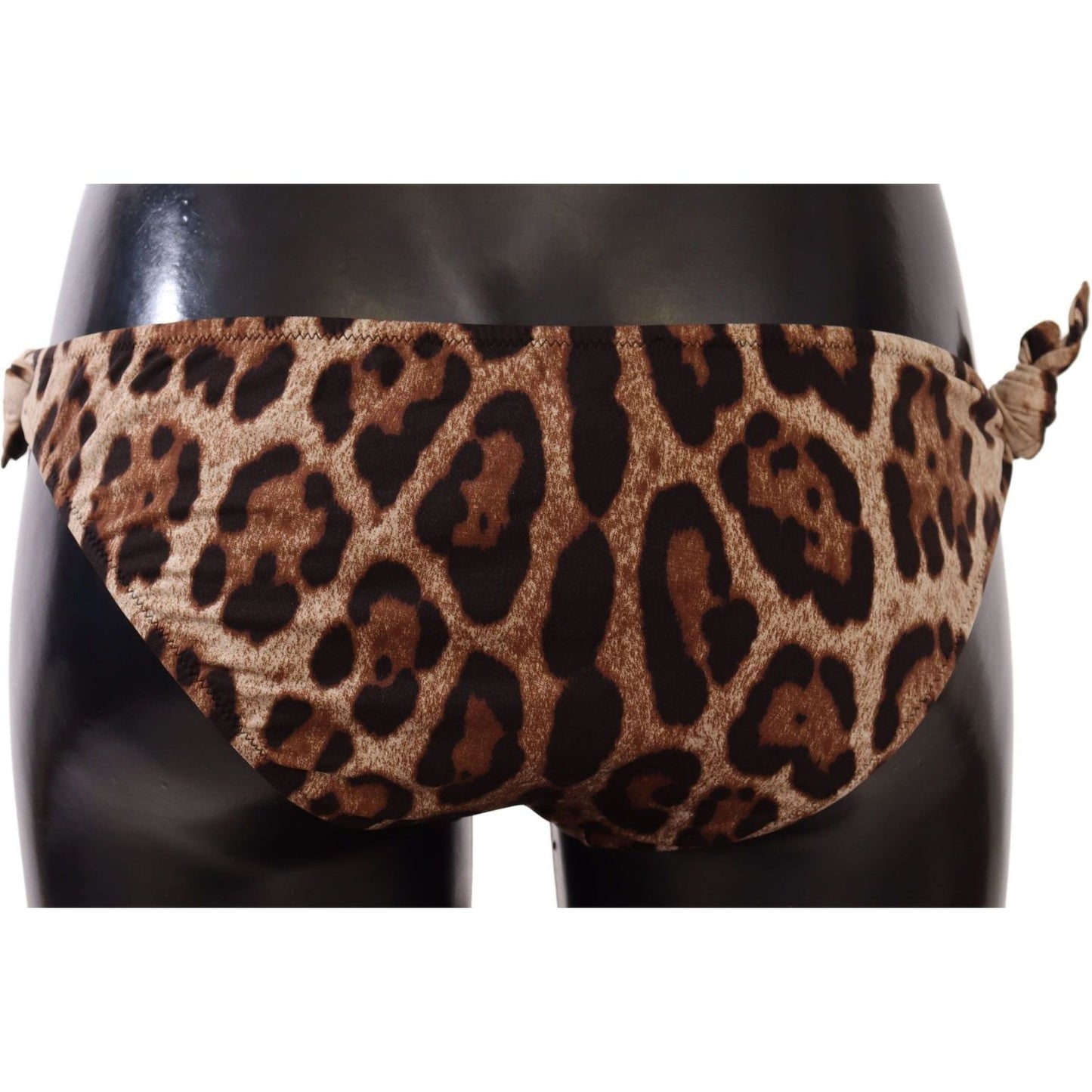 Dolce & Gabbana Elegant Leopard Print Bikini Bottom WOMAN SWIMWEAR bikini-bottom-brown-leopard-print-swimsuit-swimwear