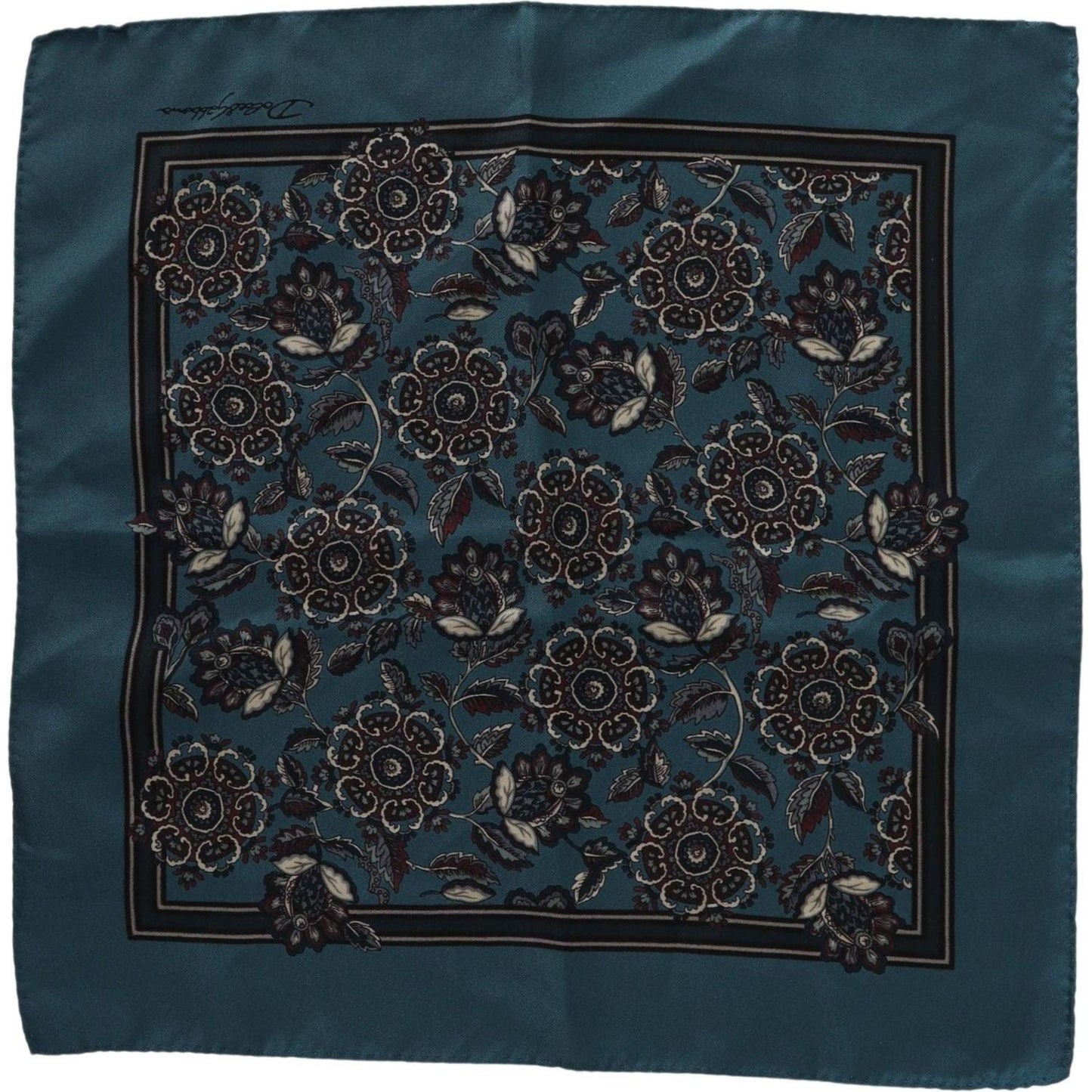 Dolce & Gabbana Blue Floral Silk Square Handkerchief Scarf blue-floral-silk-square-handkerchief-scarf IMG_8330-2f1f92d2-145.jpg