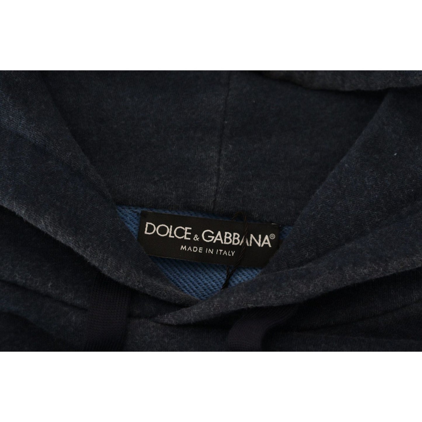 Dolce & Gabbana Elegant Dark Blue Cotton Pullover Sweater dark-blue-cotton-hooded-sweatshirt-sweater