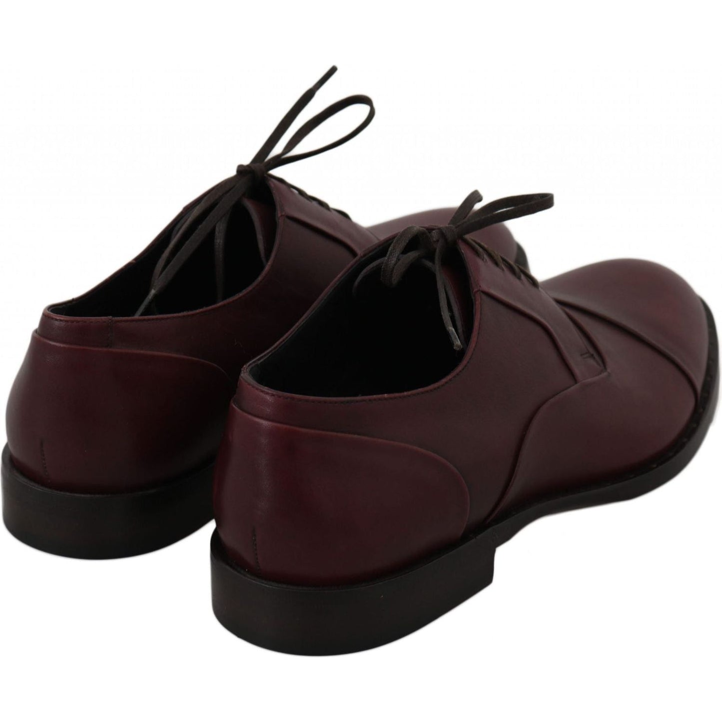 Dolce & Gabbana Elegant Bordeaux Leather Dress Shoes red-bordeaux-leather-derby-formal-shoes