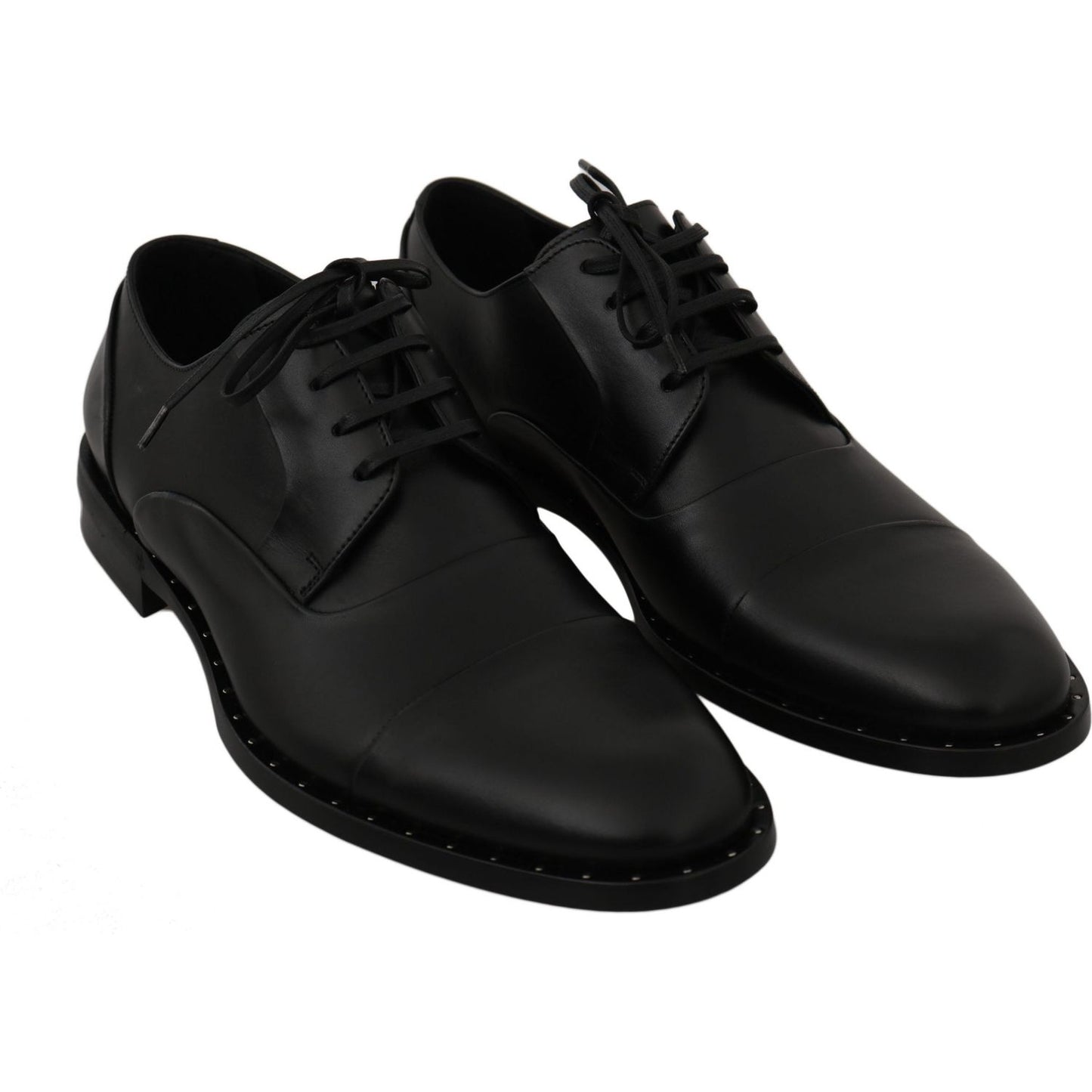 Dress Shoes Sleek Black Leather Formal Dress Shoes Dolce & Gabbana