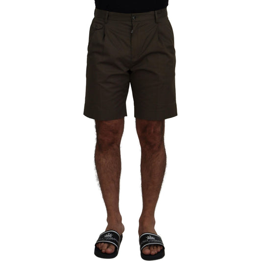 Dolce & Gabbana Elegant Green Cotton Chino Shorts Shorts green-chinos-cotton-casual-shorts