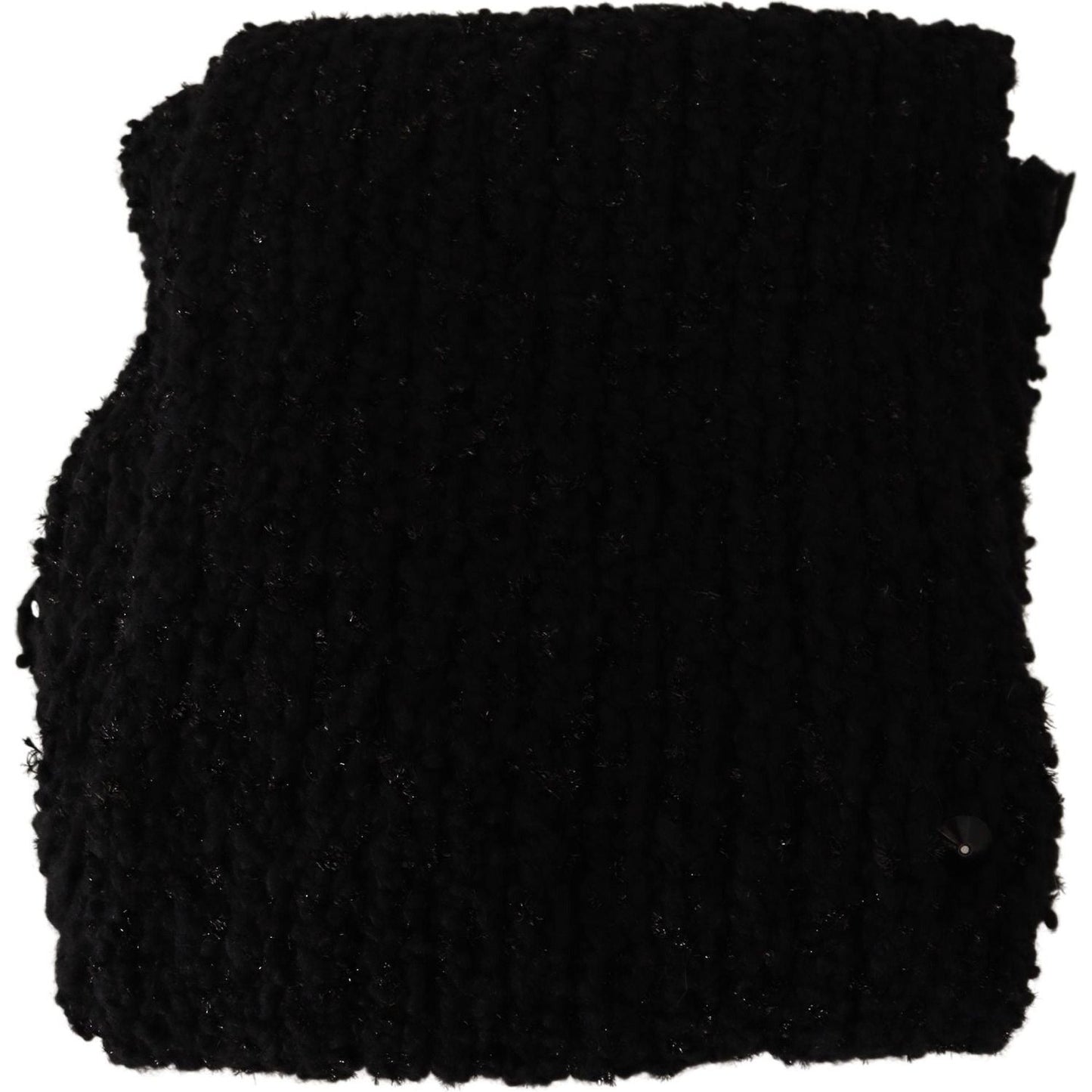 Dolce & Gabbana Black Virgin Wool Knitted Wrap Shawl Scarf black-virgin-wool-knitted-wrap-shawl-scarf IMG_8797-c3dbc0c9-763.jpg