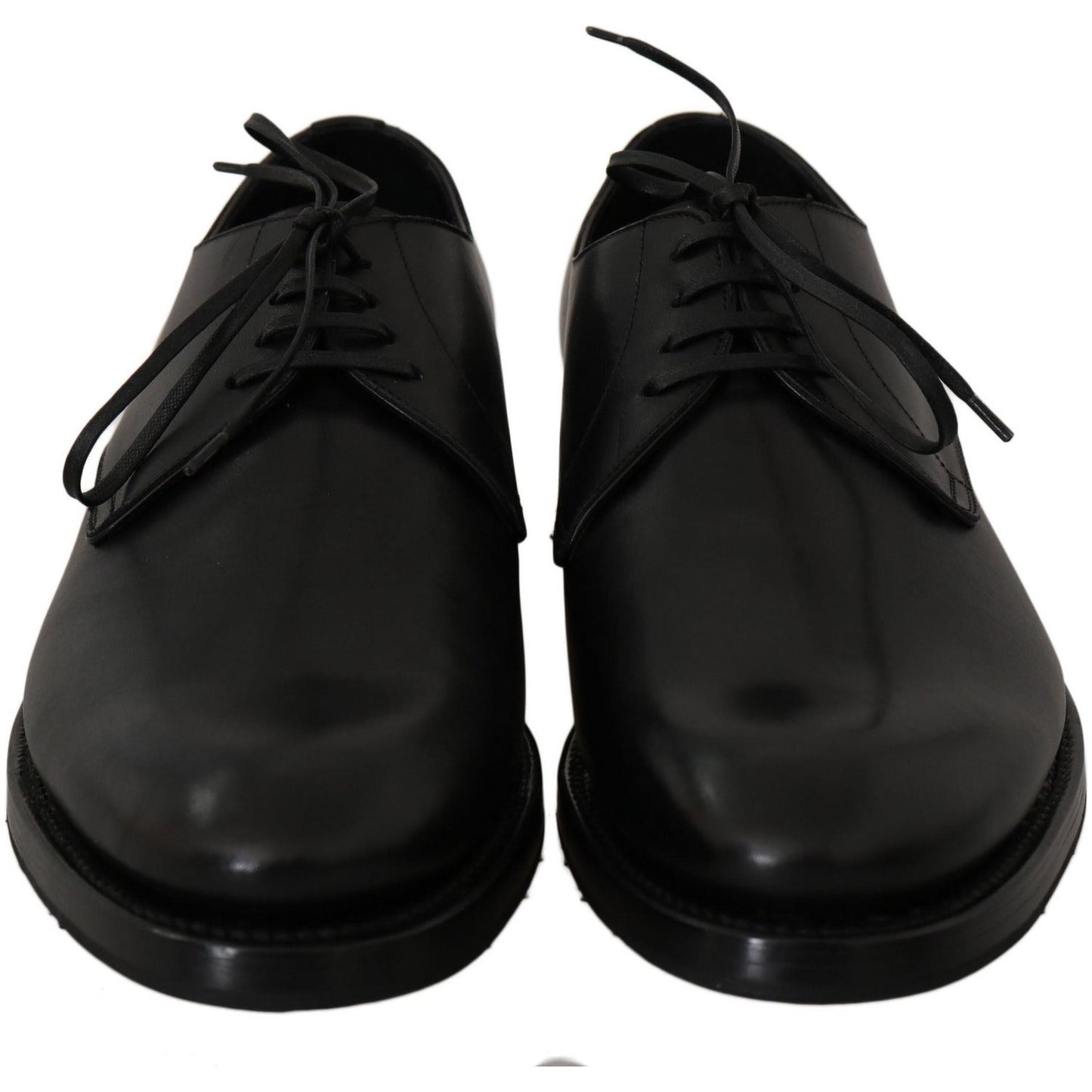 Dress Shoes Elegant Black Leather Derby Dress Shoes Dolce & Gabbana