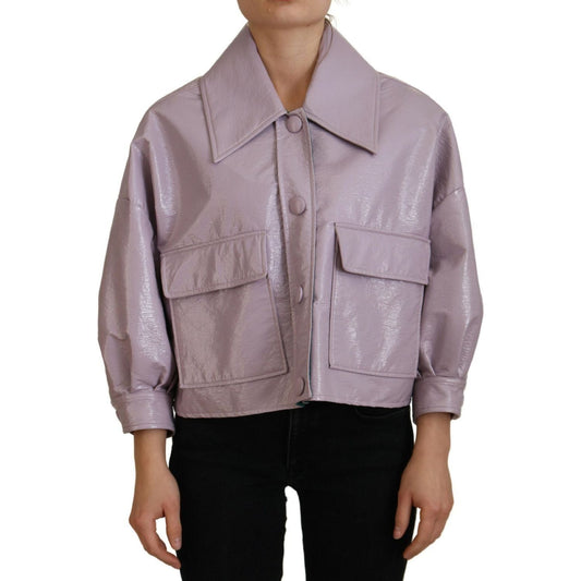 Dolce & Gabbana Chic Purple Cropped Jacket - A Style Statement purple-cotton-button-down-cropped-jacket IMG_9171-scaled-affc06e0-389.jpg