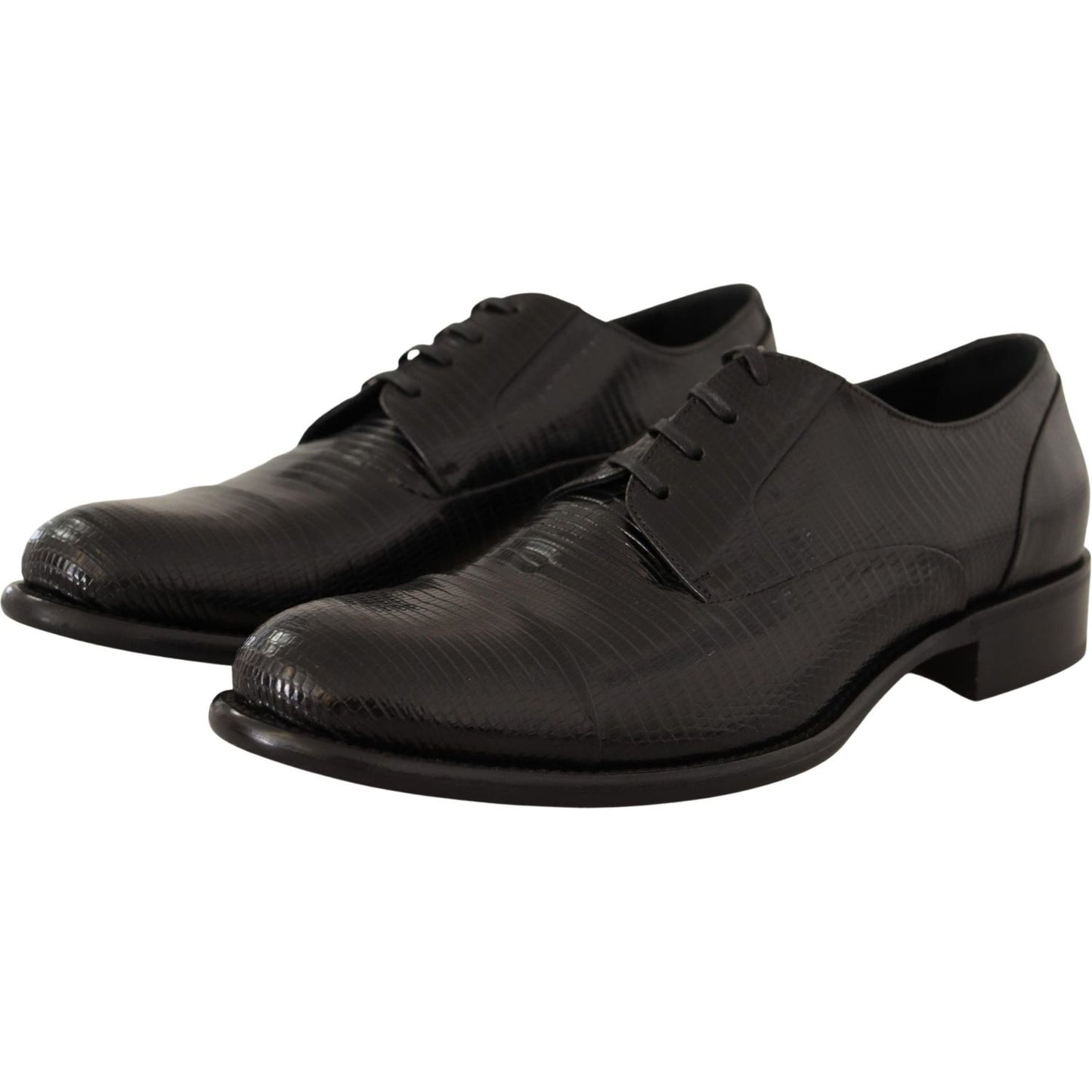 Dolce & Gabbana Elegant Black Lizard Skin Derby Shoes black-lizard-leather-derby-dress-shoes Dress Shoes IMG_9228-scaled-2de00d65-bbc.jpg