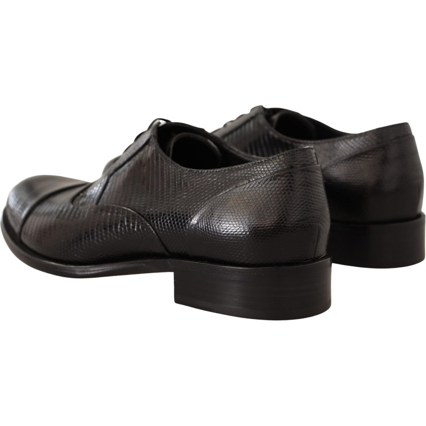 Dolce & Gabbana Elegant Black Lizard Skin Derby Shoes black-lizard-leather-derby-dress-shoes Dress Shoes IMG_9229-scaled-d9ade407-924.jpg