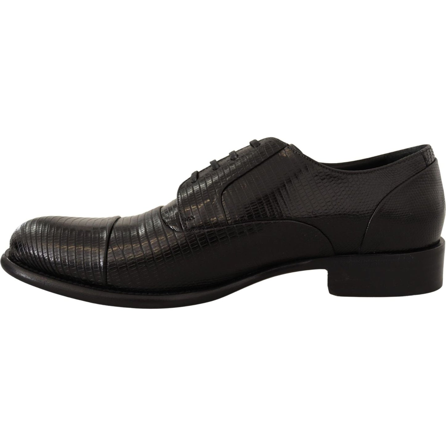 Dolce & Gabbana Elegant Black Lizard Skin Derby Shoes black-lizard-leather-derby-dress-shoes Dress Shoes IMG_9230-scaled-14acf9b7-a3b.jpg