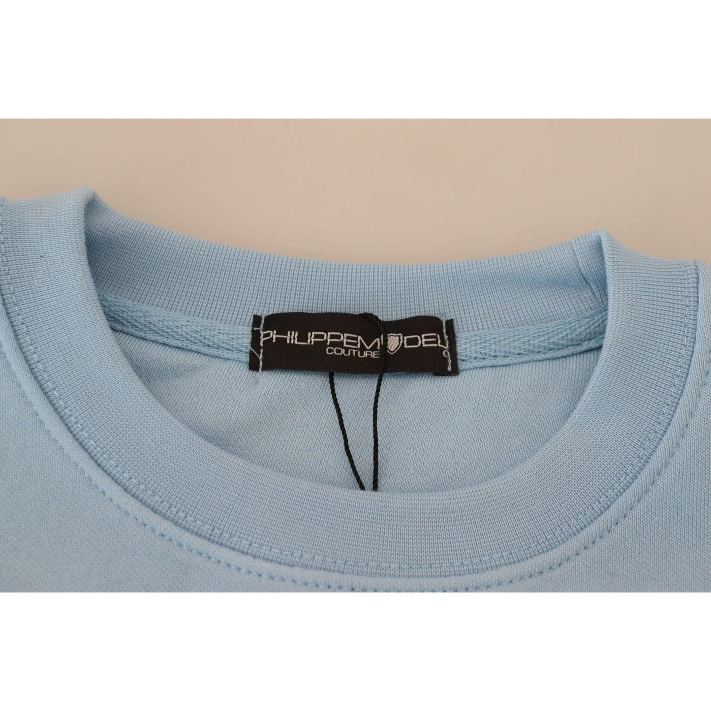 Philippe Model Chic Light Blue Logo Embellished Sweater light-blue-logo-printed-long-sleeves-sweater IMG_9230-scaled-8102c867-2f5.jpg
