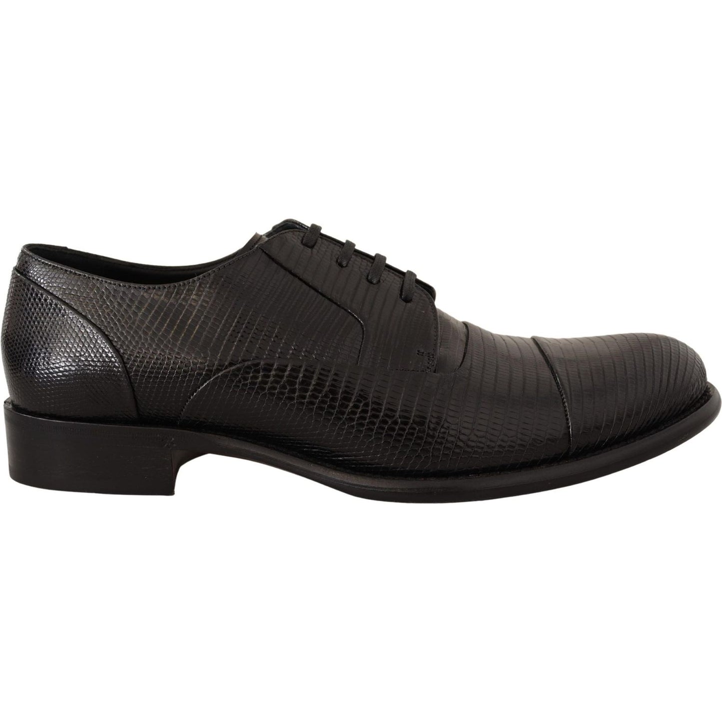Dolce & Gabbana Elegant Black Lizard Skin Derby Shoes black-lizard-leather-derby-dress-shoes Dress Shoes IMG_9231-scaled-f3393b8d-61d.jpg