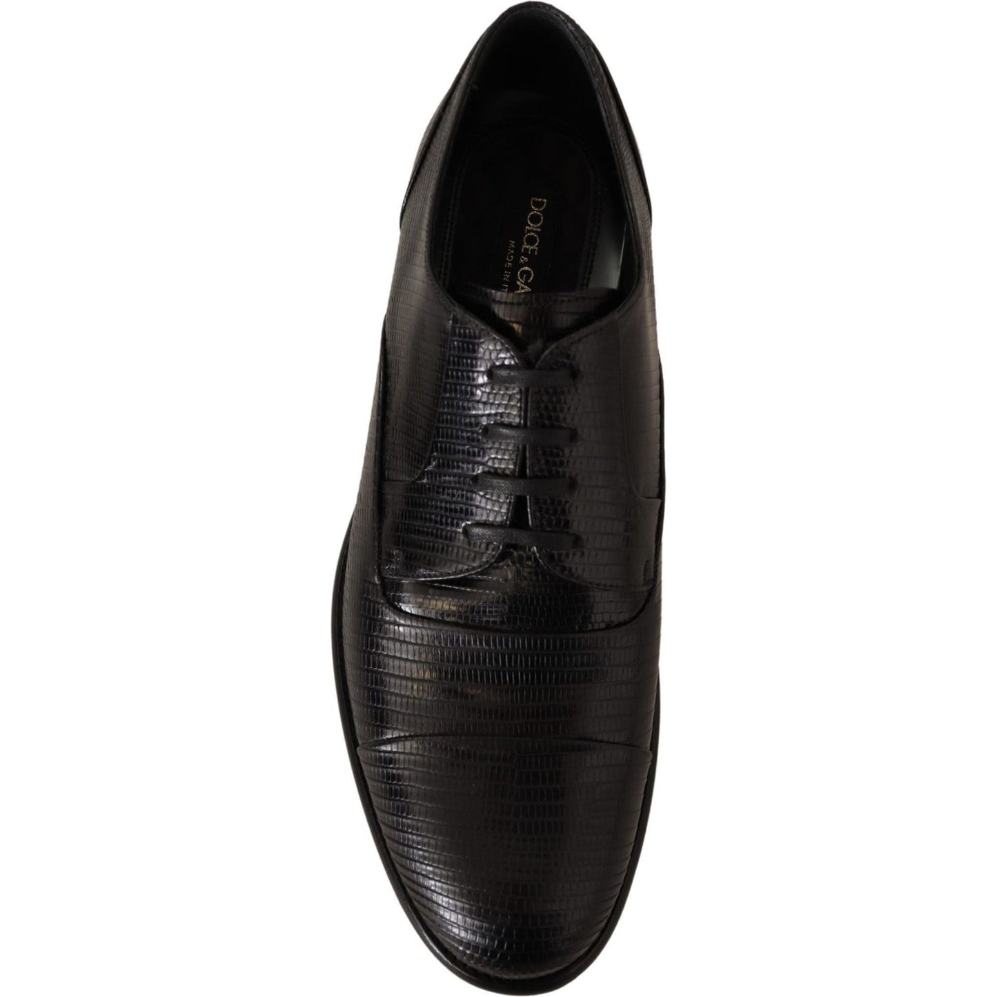 Dolce & Gabbana Elegant Black Lizard Skin Derby Shoes black-lizard-leather-derby-dress-shoes Dress Shoes IMG_9235-scaled-89efa96c-b43.jpg