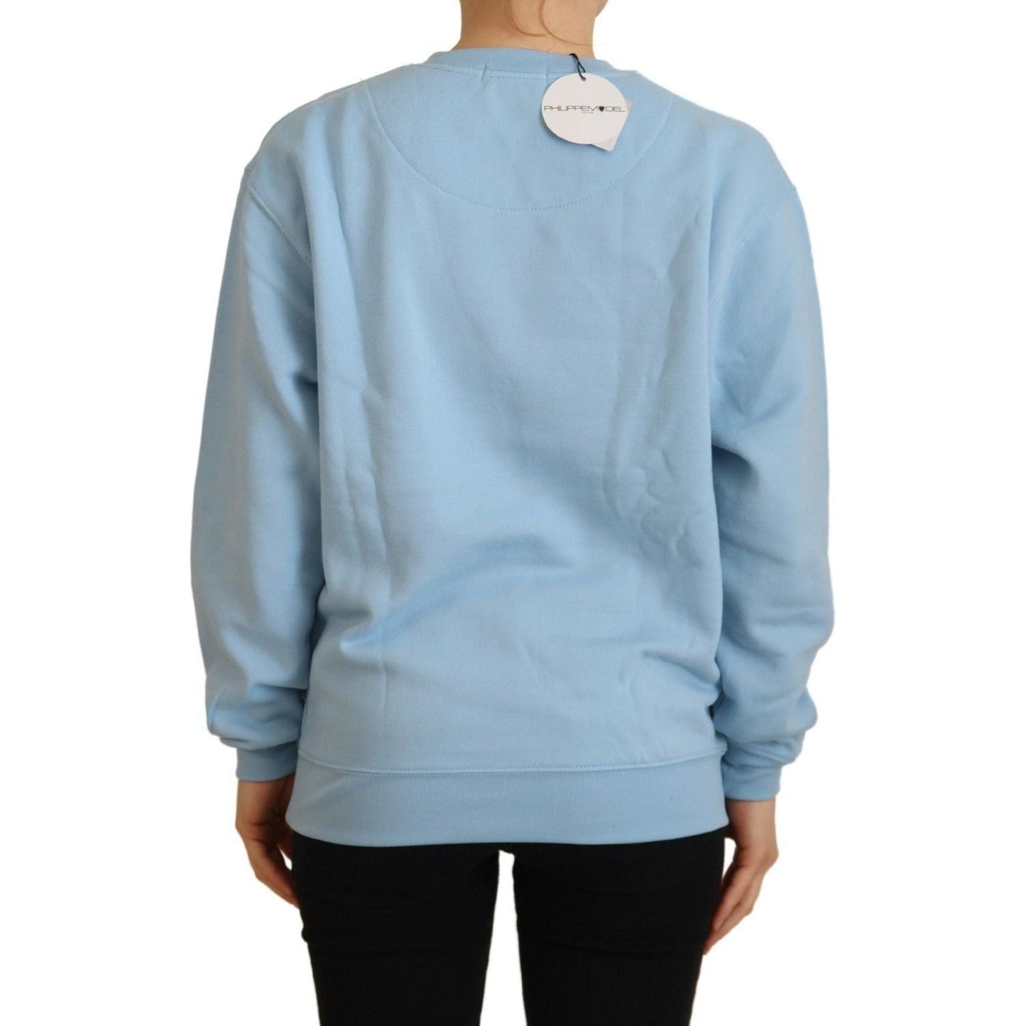 Philippe Model Elegant Light Blue Long Sleeve Sweater light-blue-logo-printed-long-sleeves-sweater-1 IMG_9256-scaled-e010bf49-0c8.jpg
