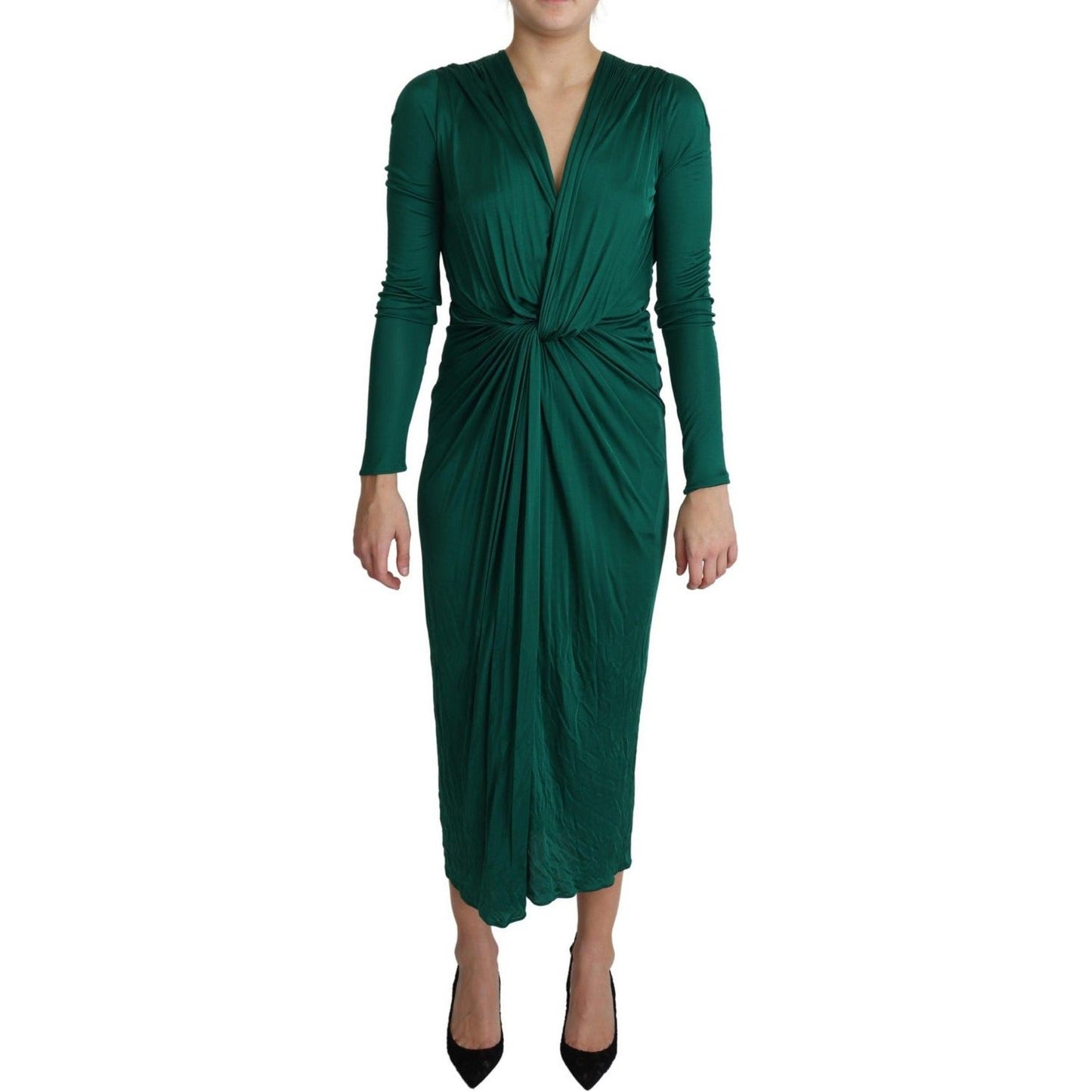 Dolce & Gabbana Emerald Elegance Bodycon Midi Dress green-fitted-silhouette-midi-viscose-dress IMG_9479-scaled-295aa74a-16d.jpg