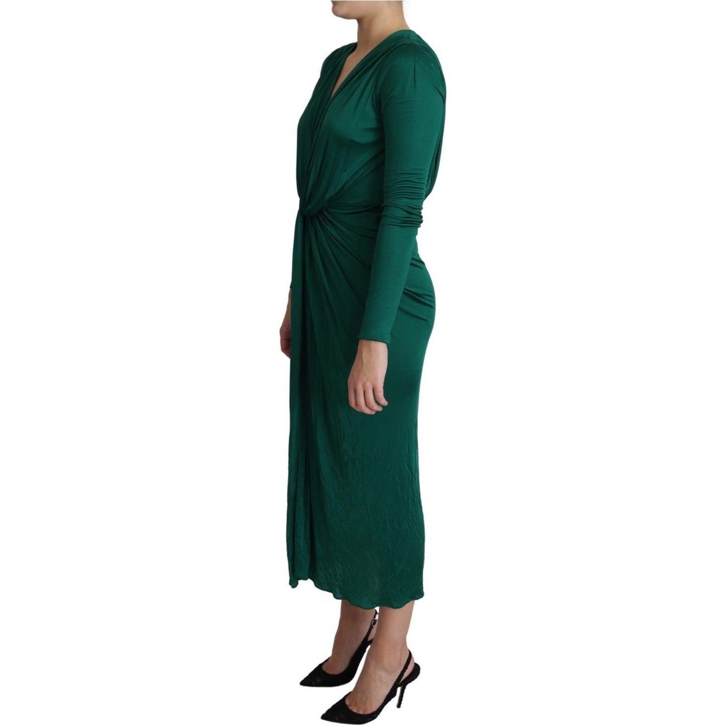 Dolce & Gabbana Emerald Elegance Bodycon Midi Dress green-fitted-silhouette-midi-viscose-dress IMG_9480-scaled-d342f3c3-389.jpg