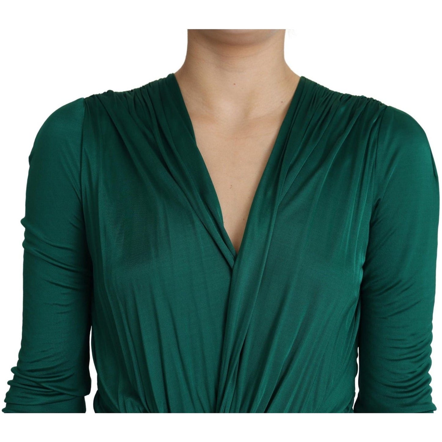 Dolce & Gabbana Emerald Elegance Bodycon Midi Dress green-fitted-silhouette-midi-viscose-dress IMG_9482-scaled-c9fb6a7c-a58.jpg