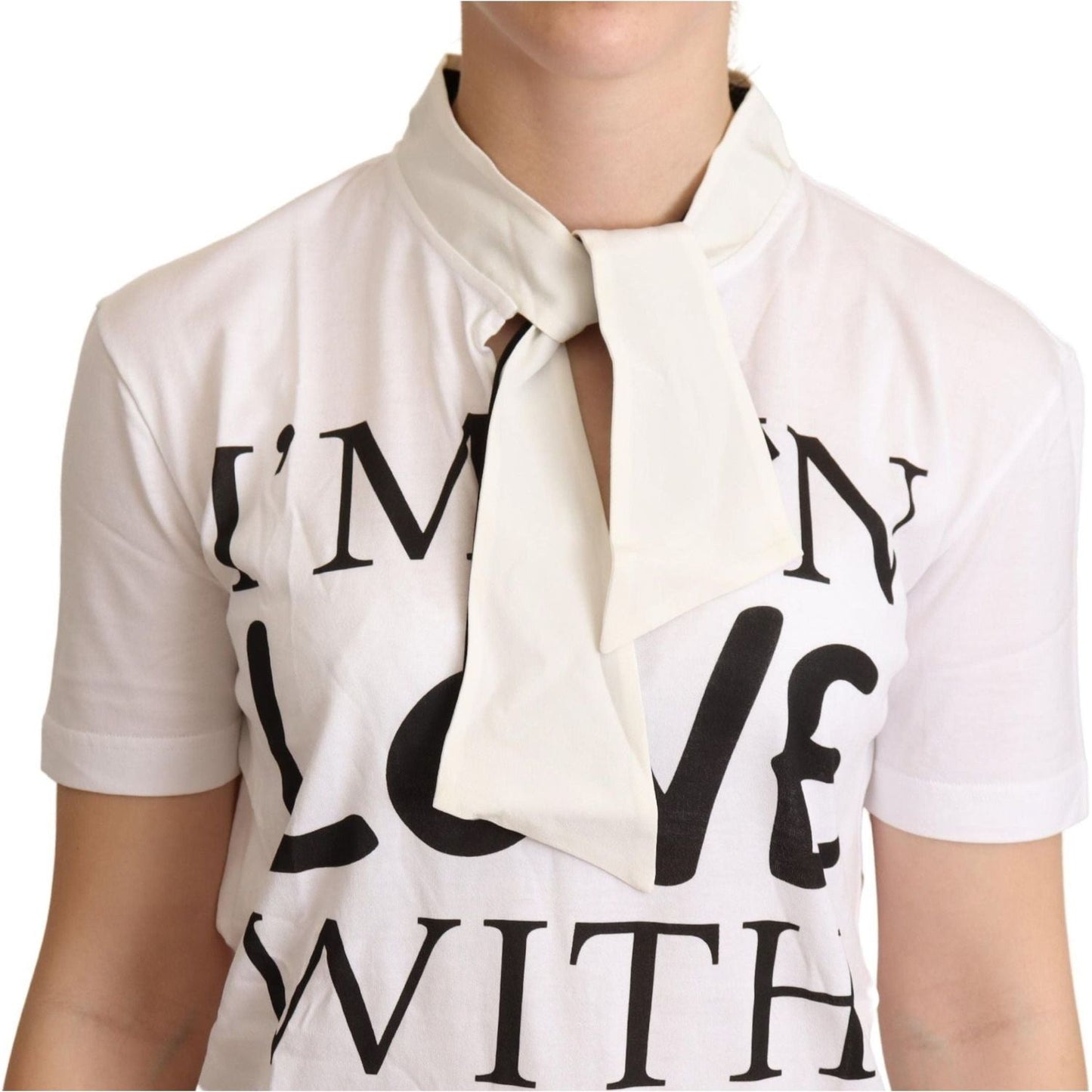 Dolce & GabbanaChic White Love Motif Silk-Blend TeeMcRichard Designer Brands£259.00