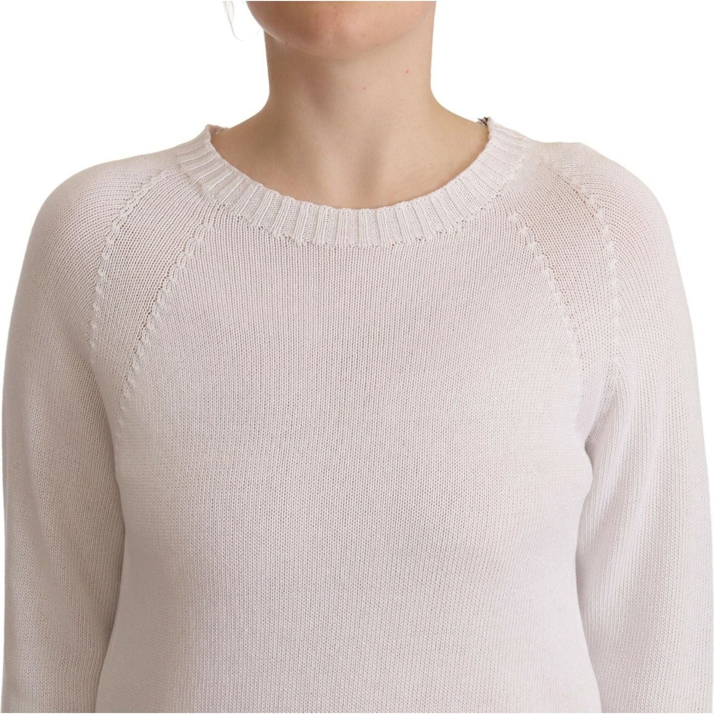 Alpha StudioElegant White Cotton Pullover SweaterMcRichard Designer Brands£129.00