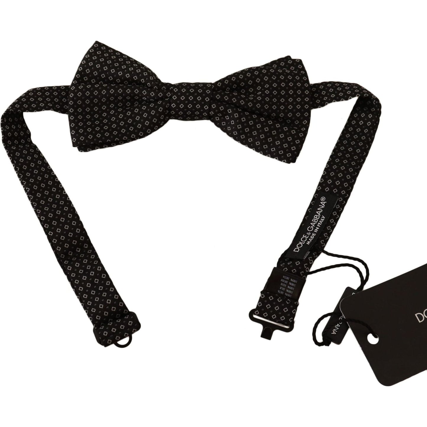 Elegant Black Patterned Silk Bow Tie Dolce & Gabbana