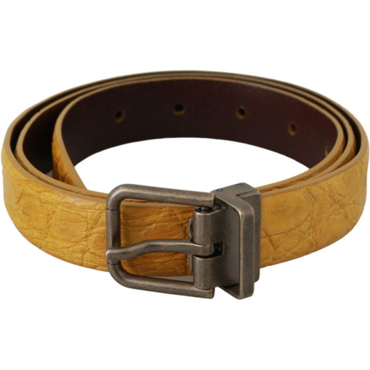 Exotic Yellow Animal Pattern Leather Belt