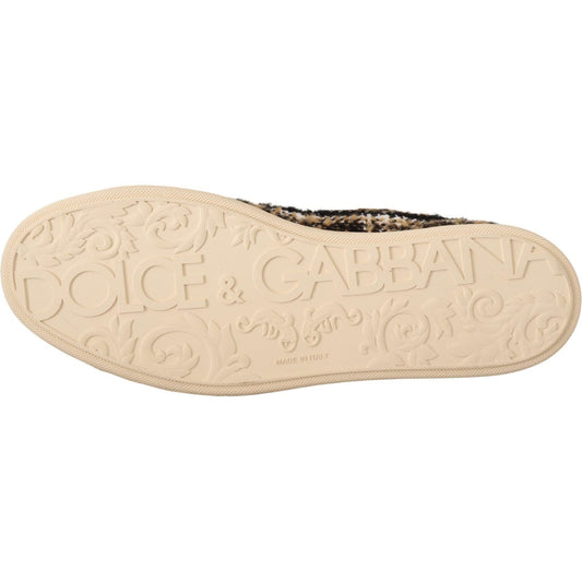 Dolce & Gabbana Beige High Top Fashion Sneakers beige-brown-wool-cotton-high-top-sneakers MAN SNEAKERS IMG_9858-scaled-2fa19a09-c7f.jpg
