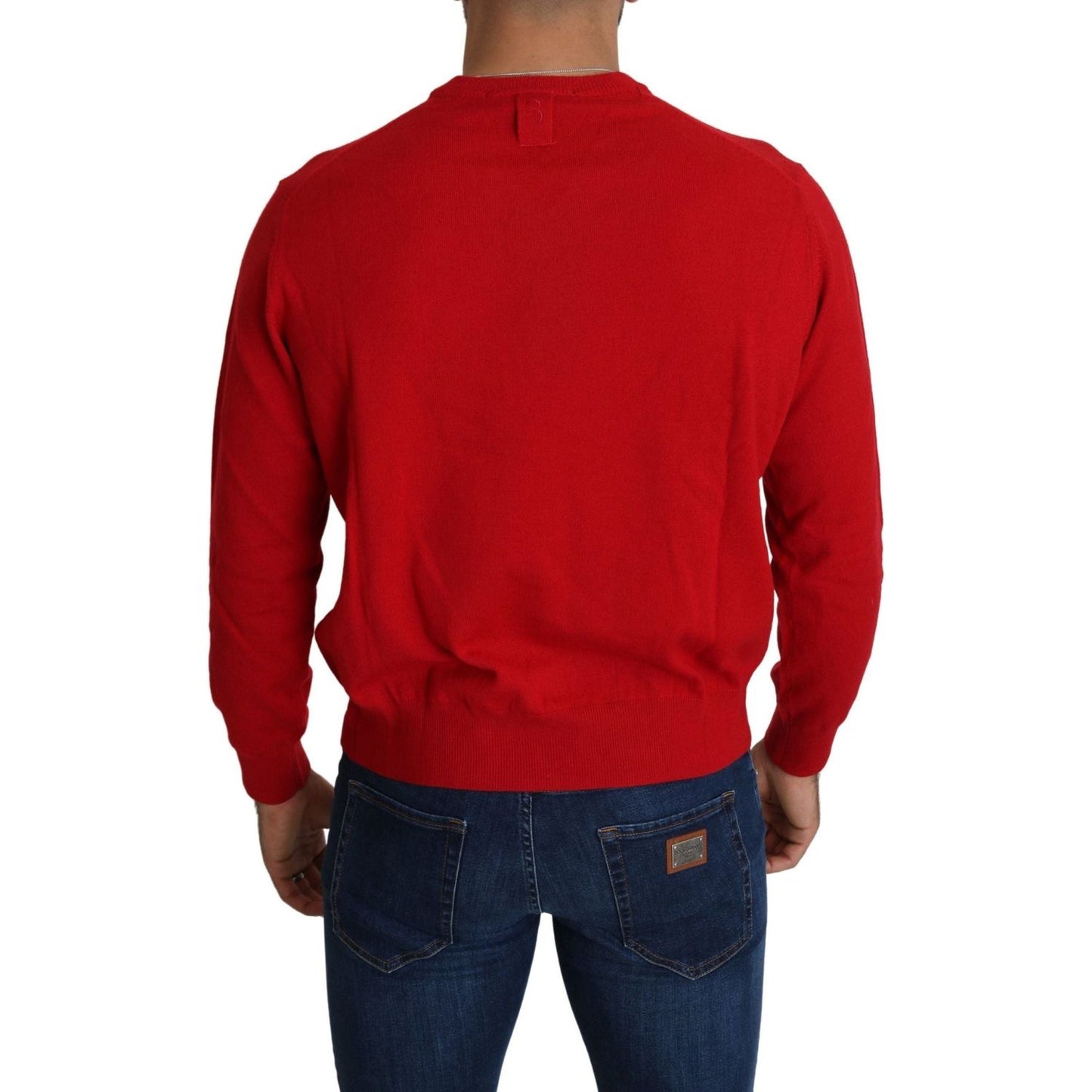Billionaire Italian CoutureIconic Embroidered Red Wool SweaterMcRichard Designer Brands£379.00