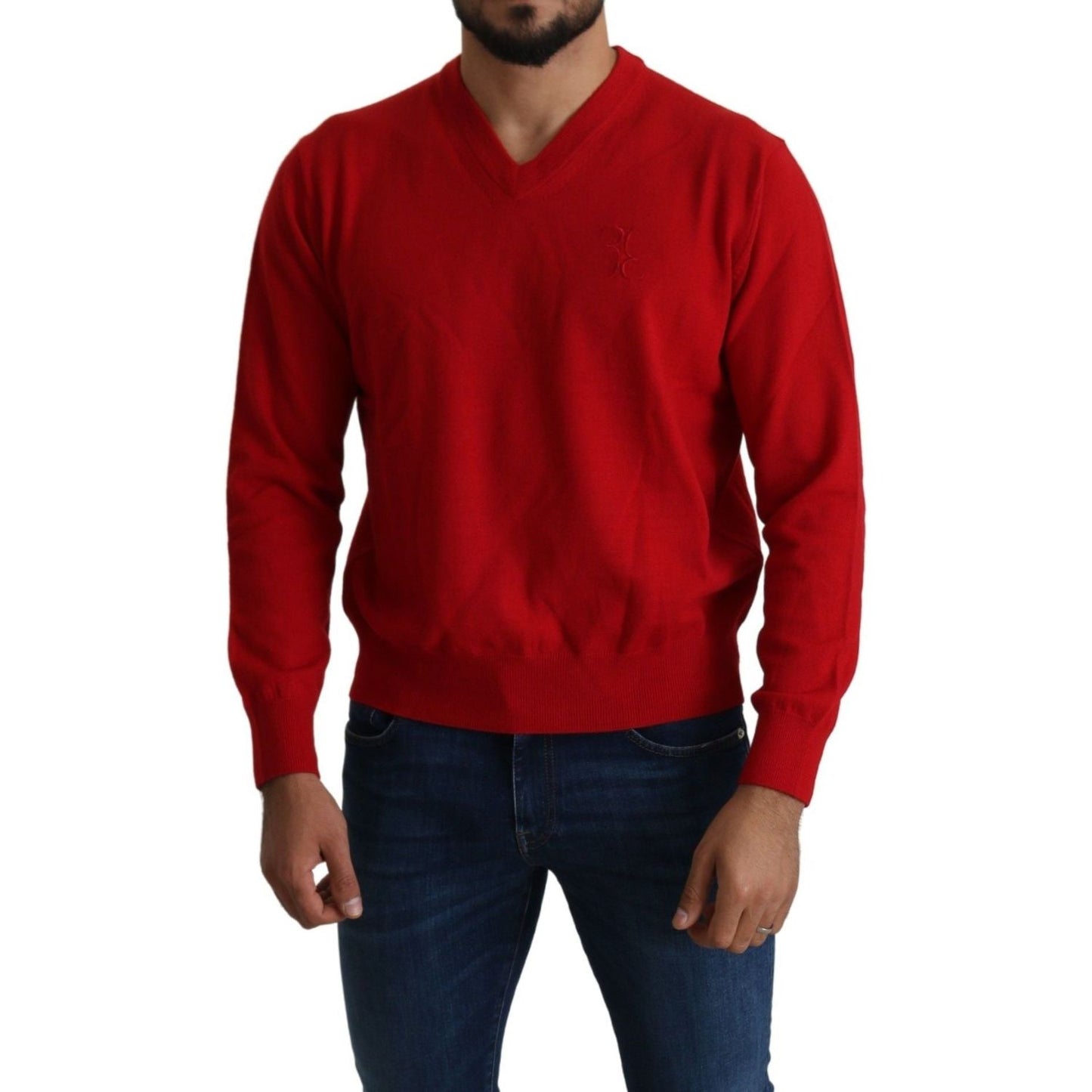 Billionaire Italian CoutureIconic Embroidered Red Wool SweaterMcRichard Designer Brands£379.00