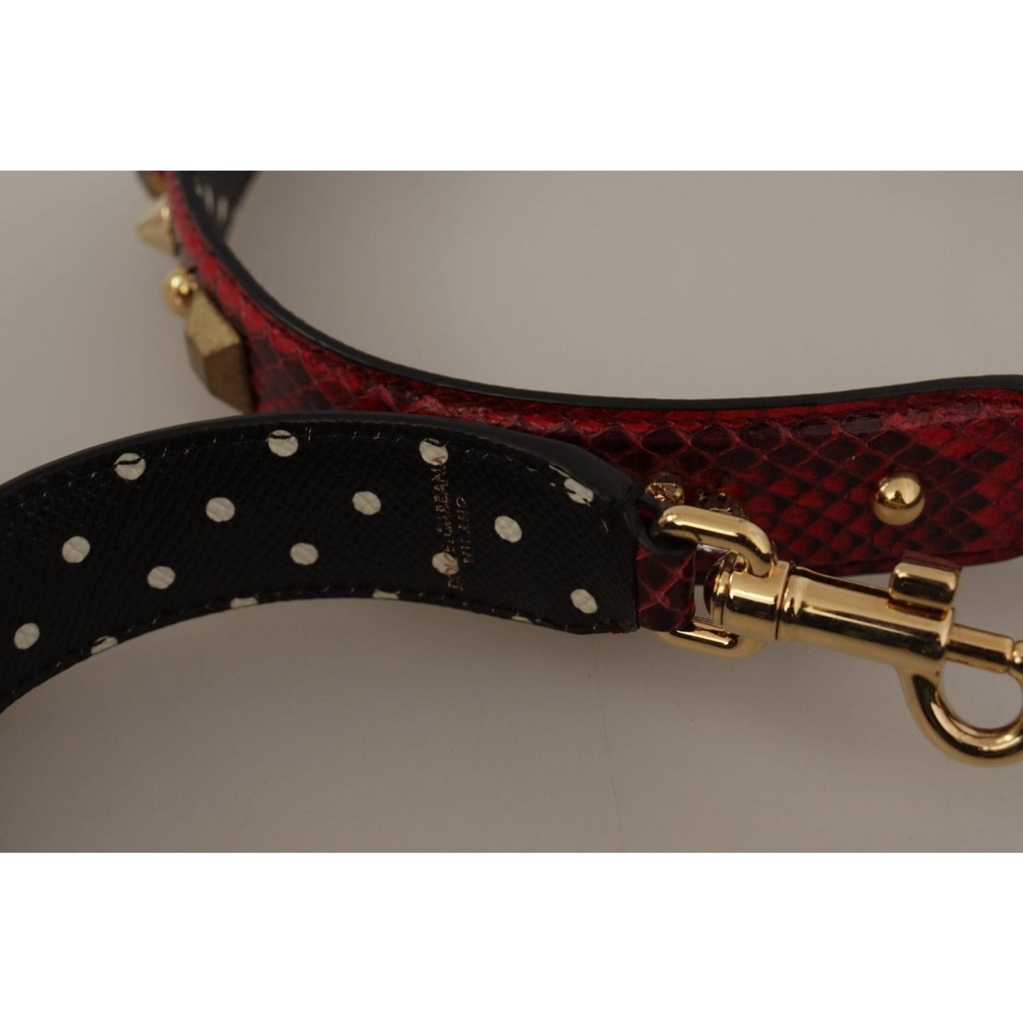 Dolce & Gabbana Red Python Leather Shoulder Bag Strap red-python-leather-crystals-reversible-shoulder-strap IMG_9898-1-scaled-0505c495-d00.jpg