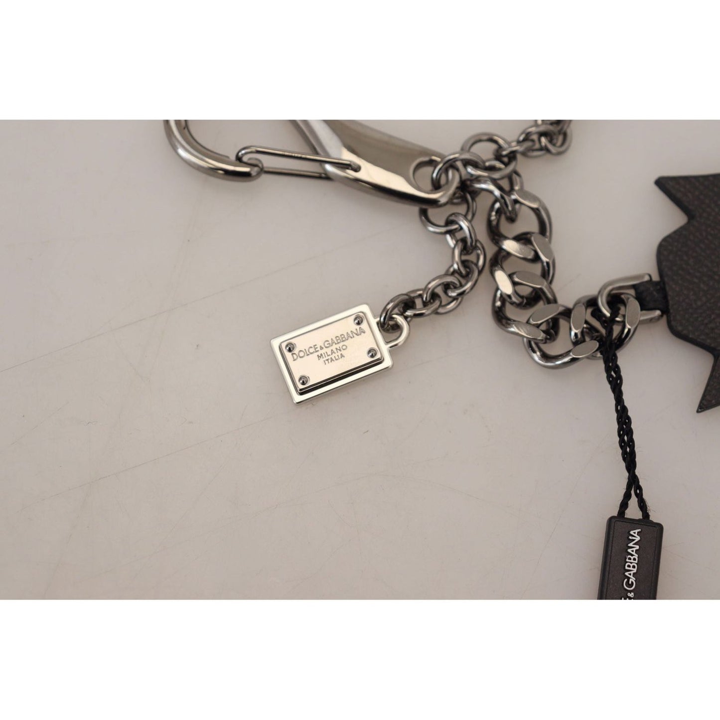 Elegant Silver and Black Designer Keychain